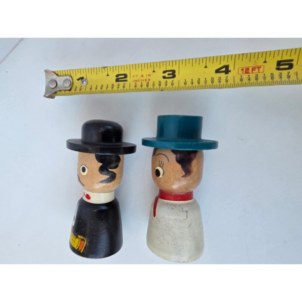 Vintage Devils Lake State Park WI Wooden Salt Pepper Shakers Souvenir Peg Dolls - Picture 5 of 6